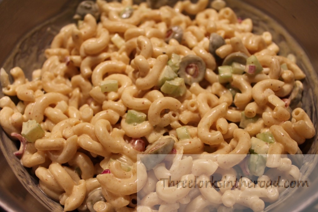 A childhood memory that holds its own...macaroni salad!