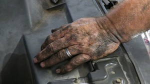 The hands of the working man. 